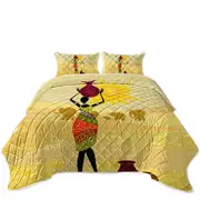 African Woman and an Elephant Parade Coverlet