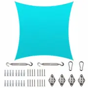 COLOURTREE 16 ft. x 16 ft. 190 GSM Turquoise Square Sun Shade Sail with Square