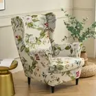 Stretch Wing Back Chair Cover Floral Printed Elastic Protector Couch Covers