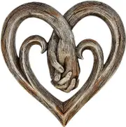 Heart Holding Hands Wall Decor Forever Love Hanging Wall Art Imitation 3D Acrylic Effect Printed