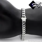 7.5"-11"MEN Stainless Steel 7mm Silver Miami Cuban Curb Link Chain Bracelet*B166