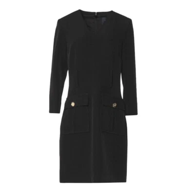 NEW Cavalli Class by Roberto Cavalli LBD Interlock Crepe Dress sz 2 Black Casual