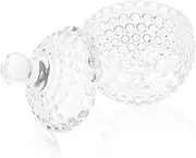 KALLORY Embossed Glass Jar Candy Dish with Lid Candy Jars with Lids Christmas Decoration Kitchen Supplies Candy Holder Glass Can Dry Food Storage Jar Transparent Ring Storage Jars Home Can