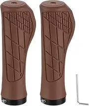uxcell Bike Handlebar Grips Single Lock on Non-Slip Bicycle Grips Fit 7/8" Handlebars for Mountain Road Foldable MTB BMX Scooter Cruiser Tricycle, Brown