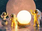 Astronaut Moon Landing Night Light Decoration House Decor Office Desk and Home