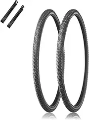 700x41c(43-622) Pair Bike Tire and 2 Levers | Antipuncture Protection Bicycle Replacement Accessories for Road Mountain MTB Hybrid Ebike Cycle Race Touring