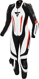 SHIMA MIURA RS Motorbike Suit for Women - Leather 1-Piece, Sport, Racing Suit, Ventilated with Shoulder & Knee Sliders, CE Back, Shoulder, Elbow Armor Pads, Reinforced Double Seams