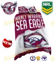 OFFICIAL NRL MANLY SEA EAGLES QUILT DOONA DUVET COVER SET ~ NEW SINGLE SIZE