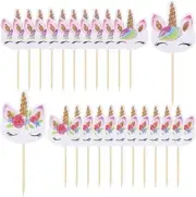 Unicorn Cake Decoration, 24 Pieces Unicorn Decoration for Cupcake and Muffin, Un