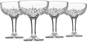 Godinger Champagne Coupe Barware Glasses - Set of 4, 6oz., Dublin Crystal