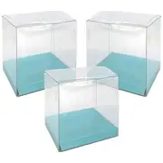 Clear and Pastel Blue Square Favour Boxes 8cm (Pack of 10)