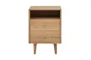 6IXTY Niche Nightstand Bedside Table Wooden Storage Cabinet - Natural