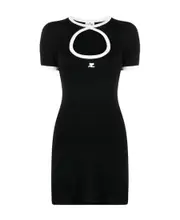 cut-out cotton minidress S,XS Black