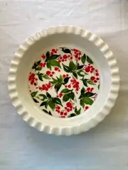 NEW - AMERICAN ATELIER RED MISTLETOE BERRIES PIE DISH PAN