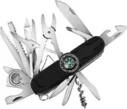 Swiss Eagle Classic Compass Multi-Tool Knife Army - Packs 30 Tools In Your Pocket