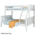 Modular Single/Double Bunk Bed Frame, Solid Pine, Convertible Design, White