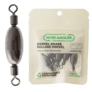 Wise Angler Barrel Brass Weight Rolling Swivels Size 3 Qty 5