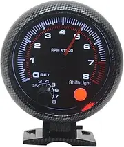 GPVPGHGRJ 3.75 Inch 80mm Auto Racing Car 0-8000 RPM Gauge with Shift Light Gasoline Engine 4-6-8 Cylinder Tachometer Meter Speedometer(AB)