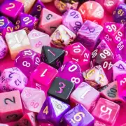 Pink and Purple Dice Set
