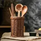 Durable Woven Round Chopsticks Tube Imitation Rattan Chopstick Holder