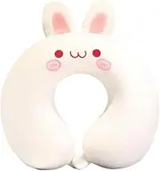 MELECERi Kids Travel Pillow for Airplane Road Trip Car Seat, Stuffed Animal Bunny Rabbit Neck Pillow Soft Memory FoamU-Shaped Pillow