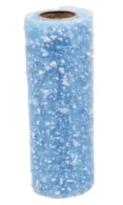 Crafter's Square CHRISTMAS Snowball Decorative Mesh Ribbon 6" x 3 yds ~ Blue