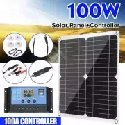 100W Solar Panel Dual USB18V/5V Photovoltaic System With Controller Portable
