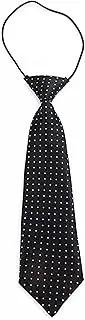 [Zasel] Kids Boys Black & White Patterned Elastic Neck Tie - Little Diamonds Black and White