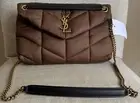 Saint Laurent Lou Puffer Small YSL Shoulder Bag in Quilted Nylon
