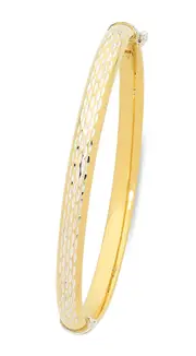 9kt Two Tone Gold Silver Infused Bangle