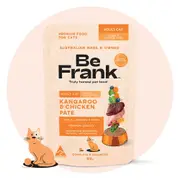 Be Frank Grain Free Adult Kangaroo & Chicken Pate Wet Cat Food 85g 85g