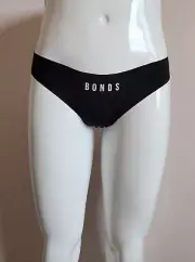 Bonds Ladies WRET BAC Black Icons Microfibre Gee G String Brief Size 12 New