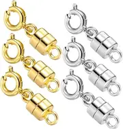 Tofficu 6 Pcs Buckle Necklace Clasps Jewellery Clasps Locking Converters Necklace Chain Extender Jewellery Making Accessories Alloy