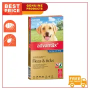 ADVANTIX for Dogs Flea and Tick Treatment Over 25 Kg Blue Pack 3 Pipettes