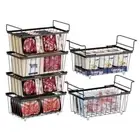 6 Pack Freezer Organizer Bins - 4 Pack Stackable Deep Freezer Organizer & 2