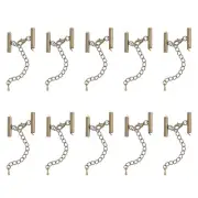 10Sets Slide on End Clasps, 20mm Tube Slider Crimp Cord Ends, Bronze Tone