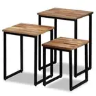 vidaXL 3 Piece Nesting Coffee Table Set Solid Reclaimed Teak HEE