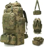 100L Camping Hiking Backpack Camo Rucksack Military Camping Backpacking Daypack