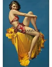 1934 Vintage Art Deco Rolf Armstrong Sexy Beauty PinUp Print Leggy Lithe "O-Kay"