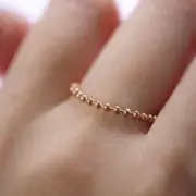 Mini Ultra-Thin Minimalist Gold Chain Ring Handmade Craft AU Store