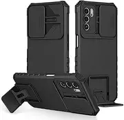 Case for Oppo Oppo A16 / A16S / Oppo A54S Camera Protector with Extendable Lens Cover 360 Degree Full Body Armor and Shockproof Durable Bumper Stand Stereo Protective Case