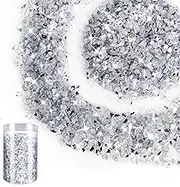 2.2 Pounds Crushed Glass Glitter for Crafts, Resin Art,3-6mm Irregular Sprinkles Glitter Shiny Sequins Flakes for Art DIY Jewelry Making,Decoration,Vase Filler(Mirror)