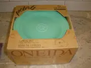 NEW Oneida 3 Pc Set Petals Blooming Beautiful Green Salad Plate, Bowl, Mug