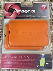 Samsonite Luggage Tags Set Of Two Color Orange, BRAND NEW