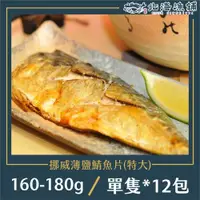 在飛比找ETMall東森購物網優惠-【北海漁鋪】薄鹽挪威鯖魚切片 160-180g/包*12包