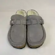Birkenstock New w/ Box Buckley Shearling Whale Gray Suede Regular Select Size