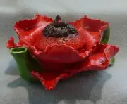 KHIEN CERAMICS RED POPPY FLOWER MINIATURE TEAPOT BRAND NEW FR-48