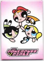 The Powerpuff Girls Animated Series Group In A Circle Refrigerator Magnet UNUSED