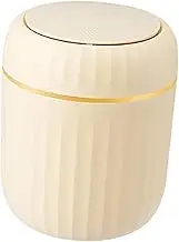 Ｂｅｓｇａ Desktop Small Trash Can Wastebasket Dispenser Modern Mini Desk Trash Can Waste Bin for Countertop Car Bedroom Vanity Home, Yellow