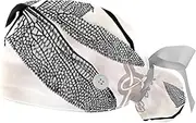 [WOSHJIUK] Working Hat 2 Pack Scrub Caps for Women,Pink Style Dragonfly,Tie Back Cap Adjustable Scrub Hat